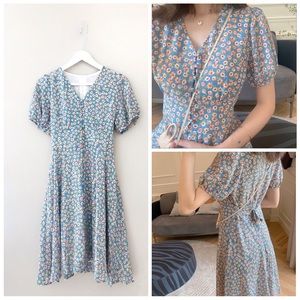 🆕NWOT Floral Puff Short Sleeve Dress